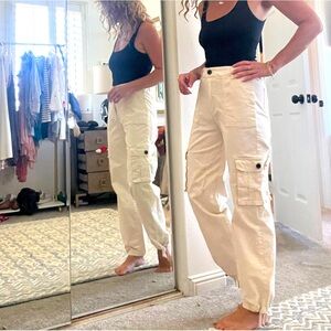 White cargo pants